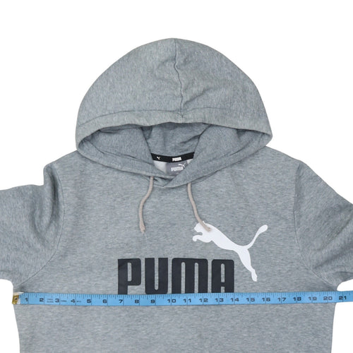 Puma Men's Grey Pullover Hoodie Small Logo Sportswear