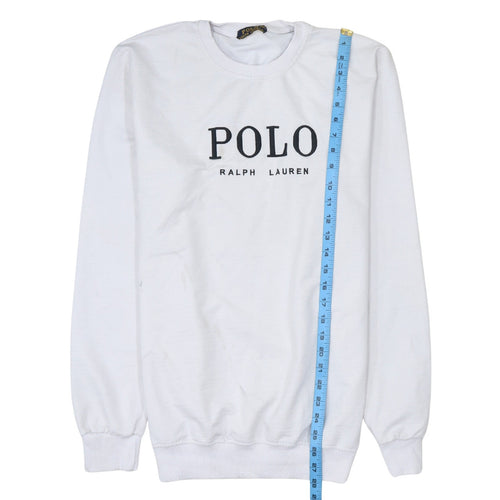 Ralph Lauren Men's White 2XL Pullover Sweatshirt Crew Neck Logo Cotton