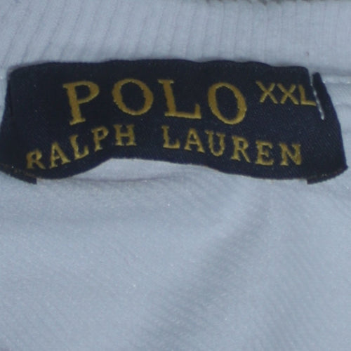 Ralph Lauren Men's White 2XL Pullover Sweatshirt Crew Neck Logo Cotton