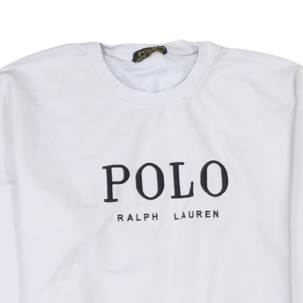 Ralph Lauren Men's White 2XL Pullover Sweatshirt Crew Neck Logo Cotton
