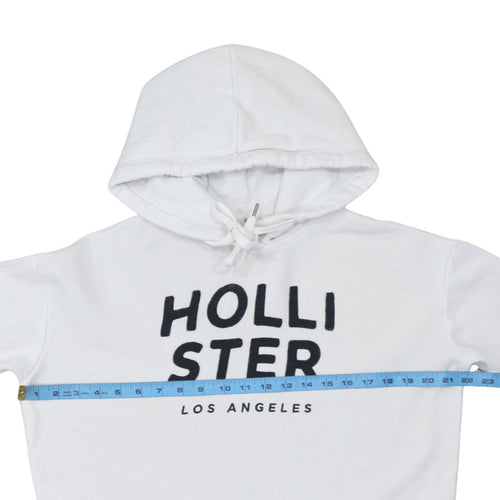 Hollister Men’s White Pullover Graphic Hoodie M Regular Fit