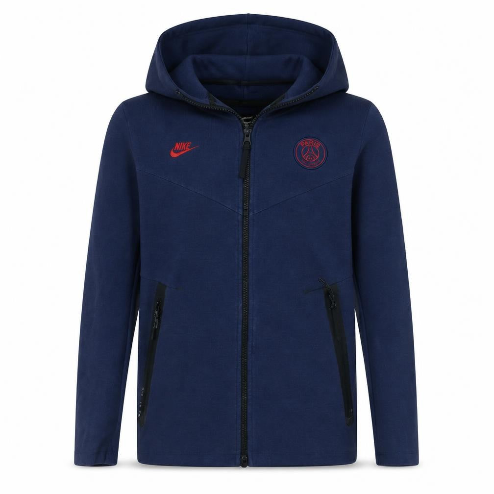 Front view of Nike Men’s Blue Full Zip Paris Hoodie, size S, Athletic Fit