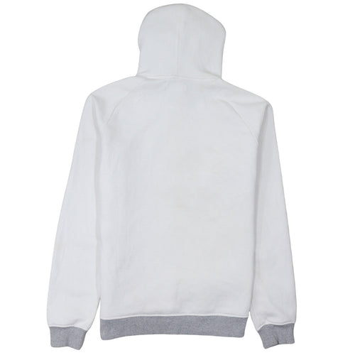 Adidas Women White Hoodie Medium Pullover with Red Trefoil Logo