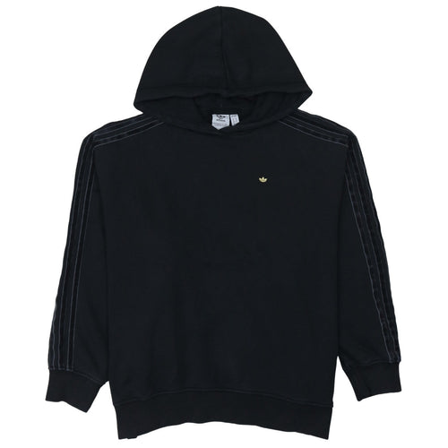 Adidas Women Black Pullover Hoodie Size 8 Relaxed Fit Casual Sweatshirt