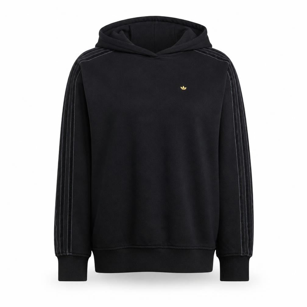 Adidas Women Black Pullover Hoodie Size 8 Relaxed Fit Casual Sweatshirt
