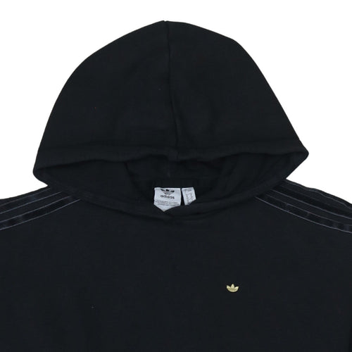 Adidas Women Black Pullover Hoodie Size 8 Relaxed Fit Casual Sweatshirt