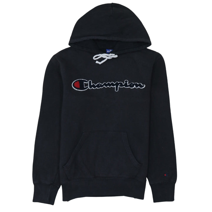 Champion Men's Black Pullover Hoodie Small Embroidered Logo