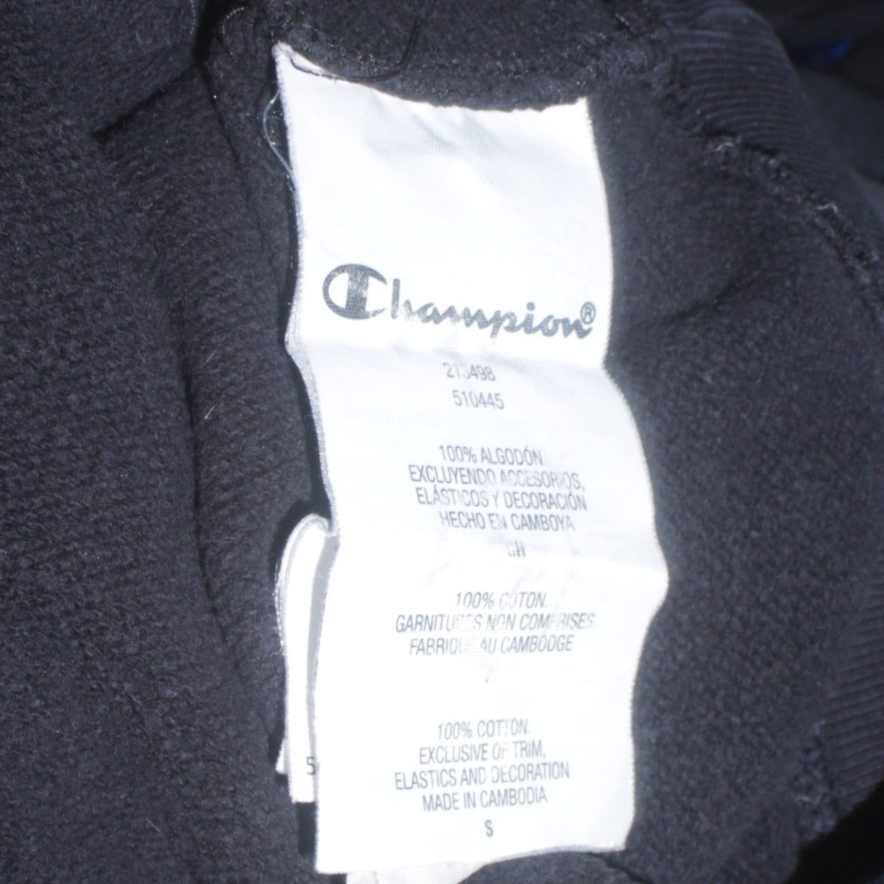 Champion Men's Black Pullover Hoodie Small Embroidered Logo