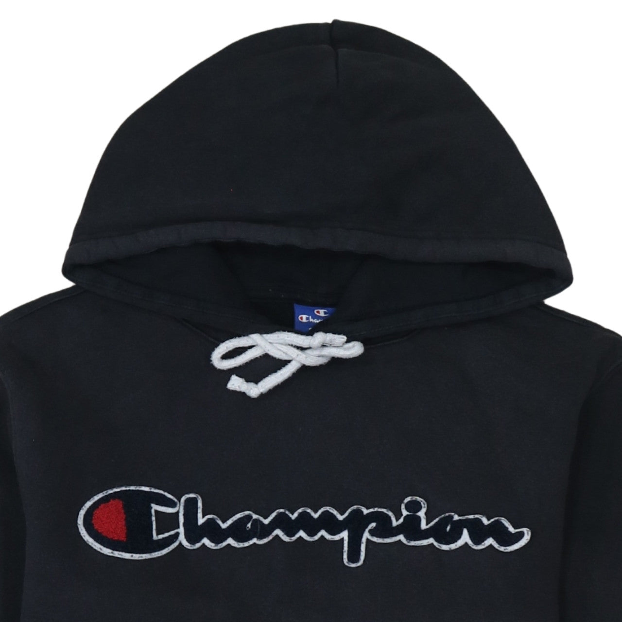 Champion Men's Black Pullover Hoodie Small Embroidered Logo