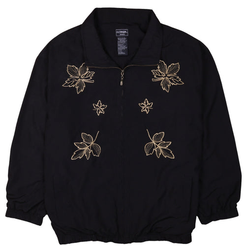 OUTBROOK Black Embroidered Zip-Up Regular Fit Jacket 2XL Unisex