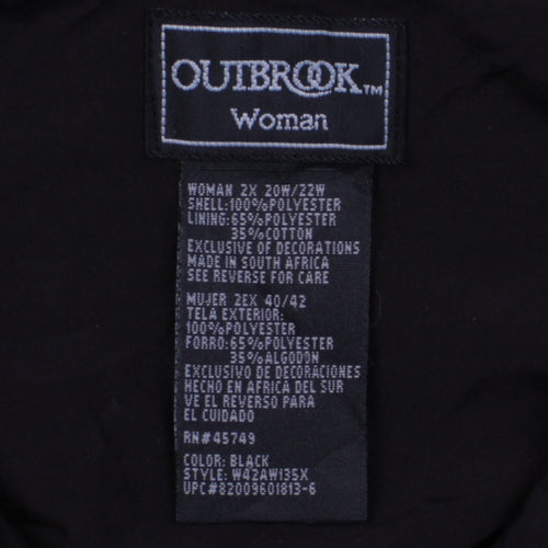 OUTBROOK Black Embroidered Zip-Up Regular Fit Jacket 2XL Unisex