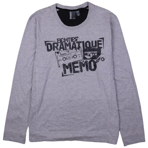 Reserved Men's Grey 80s Graphic Long Sleeve T-Shirt XL