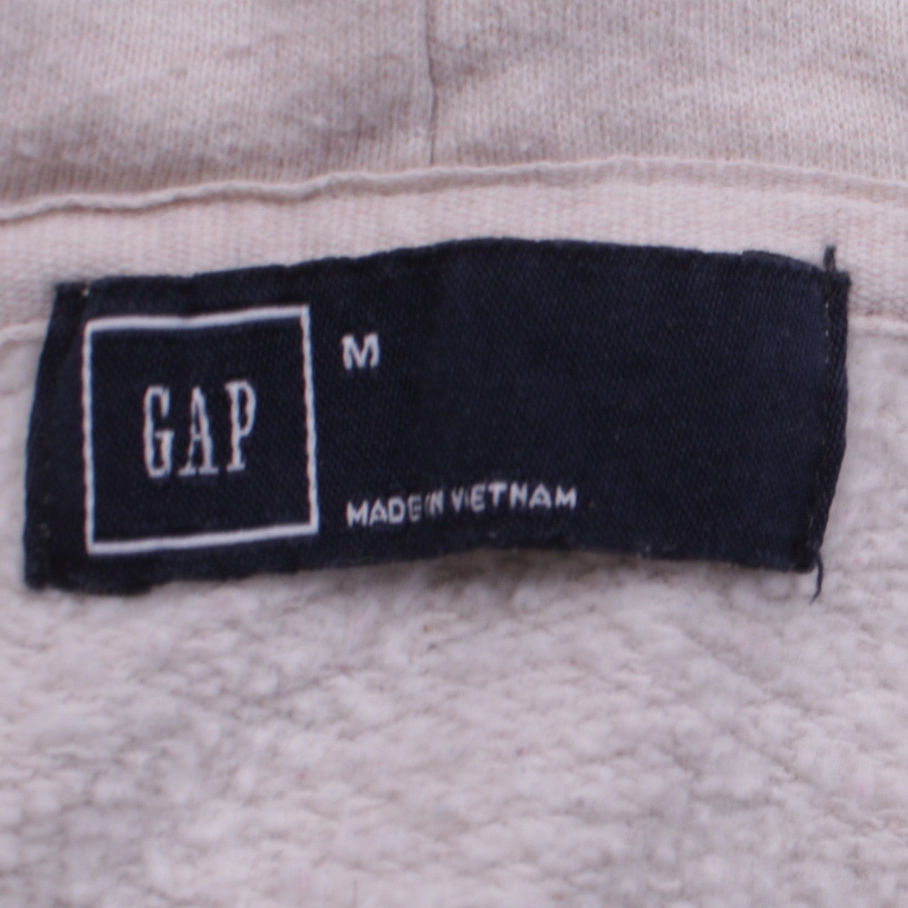 GAP Women Beige Full Zip Hoodie M Cotton Blend Casual Sweatshirt