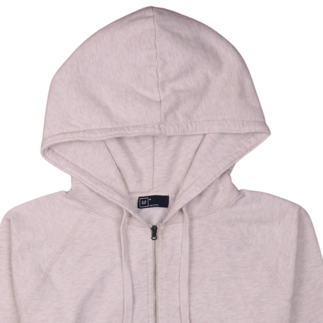 GAP Women Beige Full Zip Hoodie M Cotton Blend Casual Sweatshirt