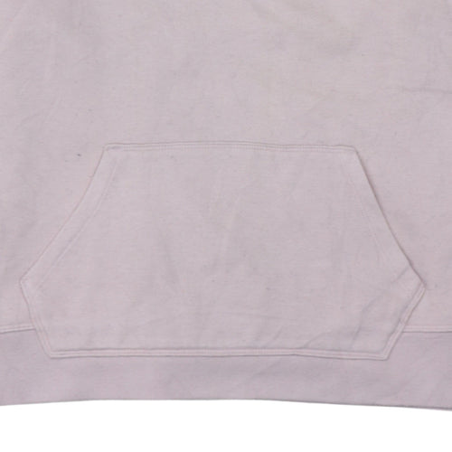 Champion Womens Pink Pullover Hoodie L Embroidered Logo Cotton Blend