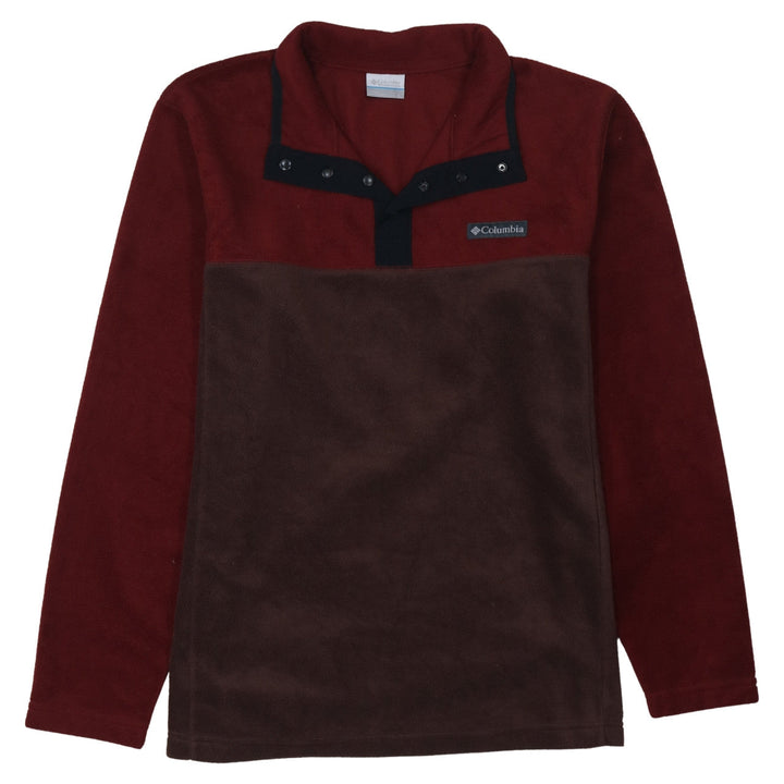 Columbia Men's Brown Fleece Henley Sweatshirt Size L Outdoor