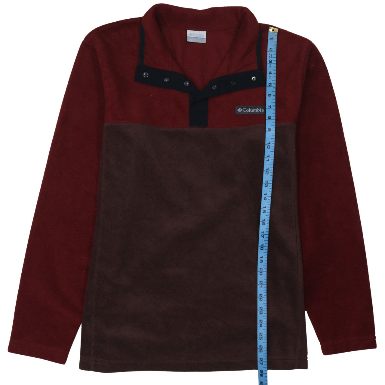 Columbia Men's Brown Fleece Henley Sweatshirt Size L Outdoor