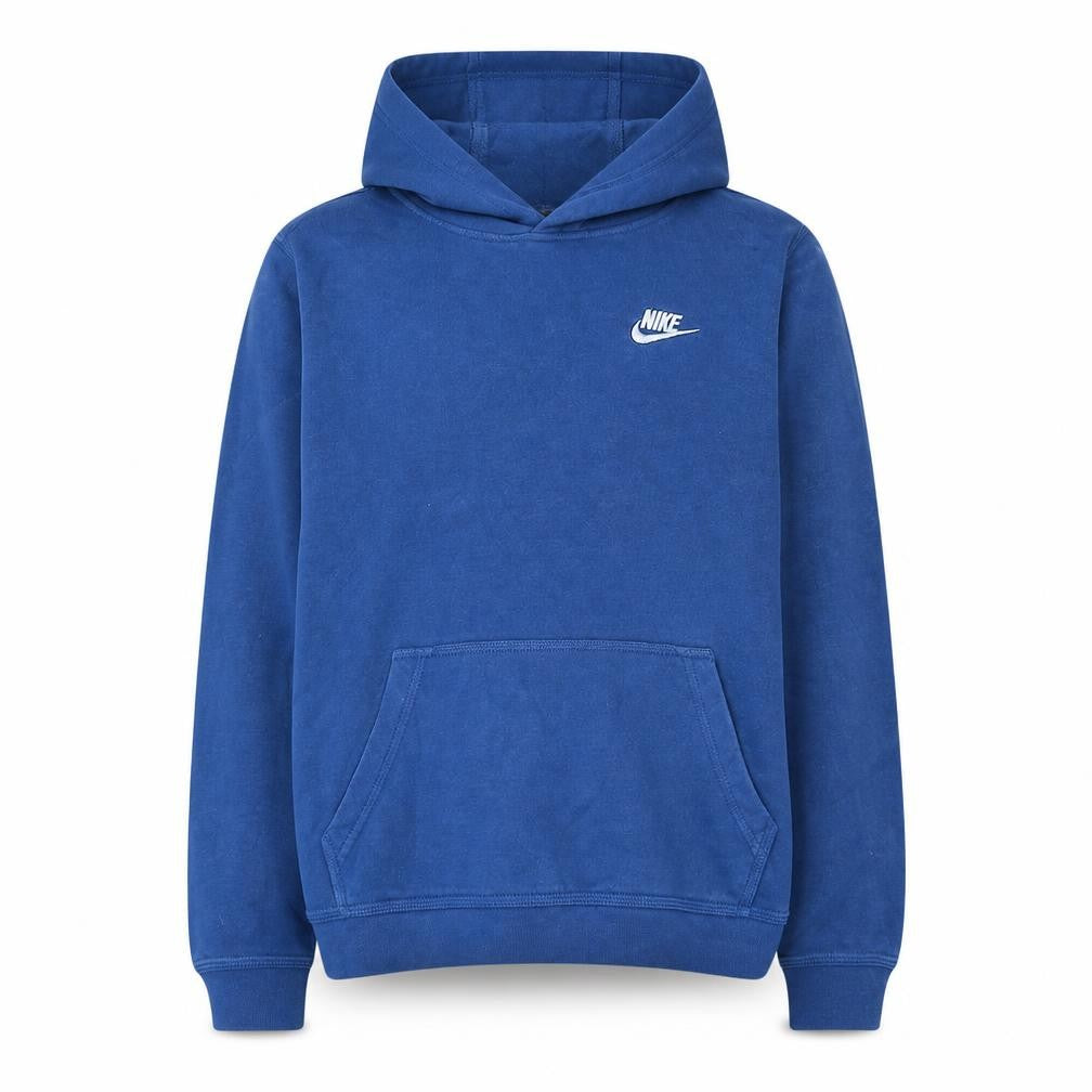 Front view of Nike boys’ blue xl pullover hoodie sweatshirt standard fit kangaroo pocket
