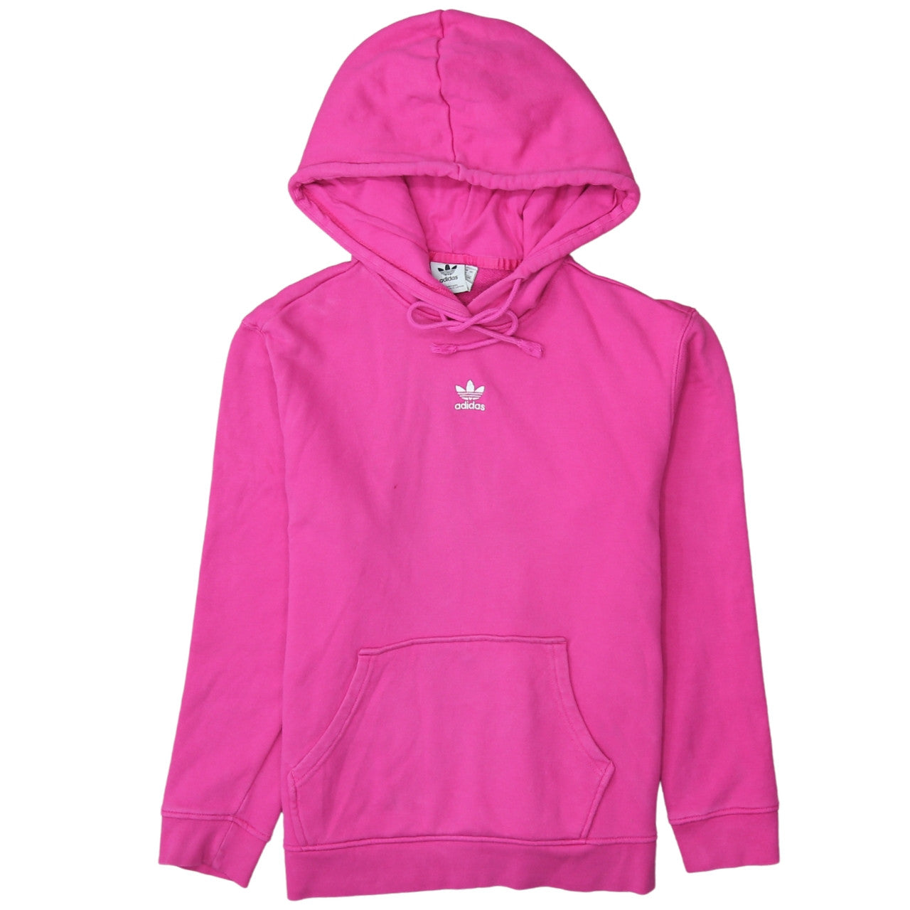 Adidas Womens Pink Trefoil Pullover Hoodie Size 12 Cotton Blend