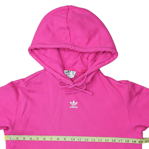 Adidas Womens Pink Trefoil Pullover Hoodie Size 12 Cotton Blend
