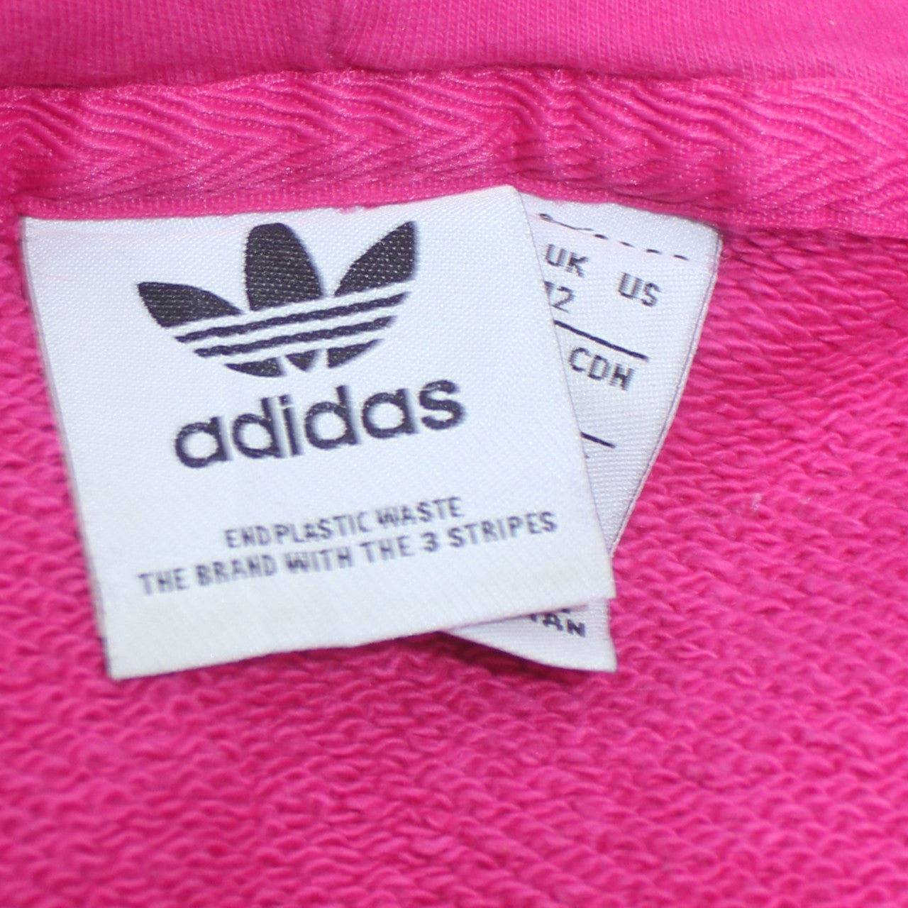 Adidas Womens Pink Trefoil Pullover Hoodie Size 12 Cotton Blend