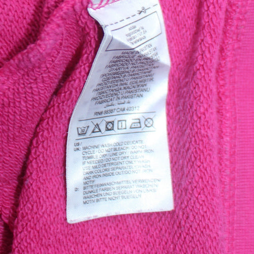 Adidas Womens Pink Trefoil Pullover Hoodie Size 12 Cotton Blend