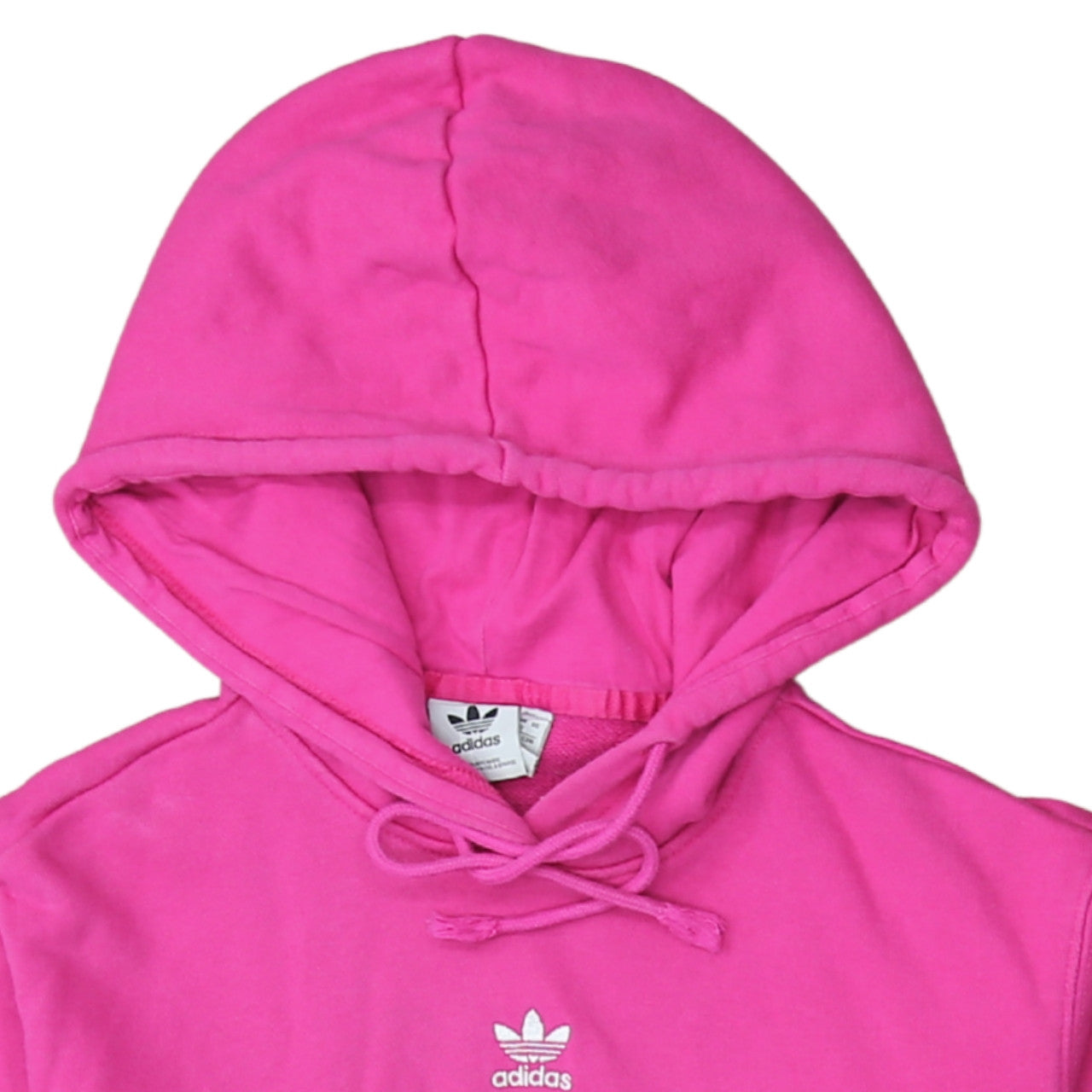 Adidas Womens Pink Trefoil Pullover Hoodie Size 12 Cotton Blend