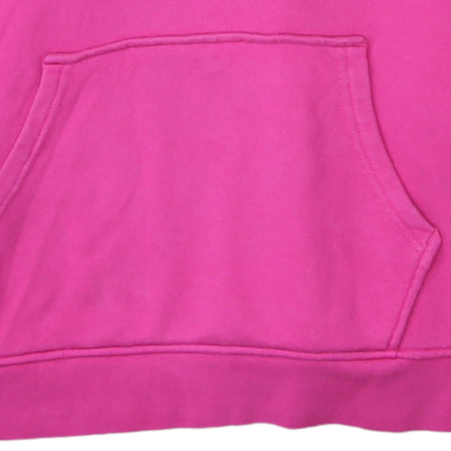 Adidas Womens Pink Trefoil Pullover Hoodie Size 12 Cotton Blend
