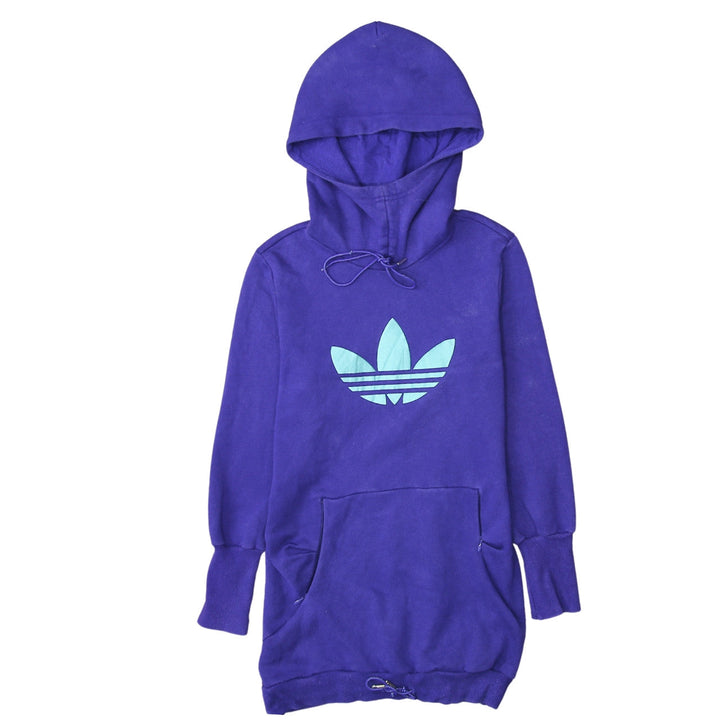 Adidas Women Purple Pullover Hoodie Dress Size 14 Logo Tunic