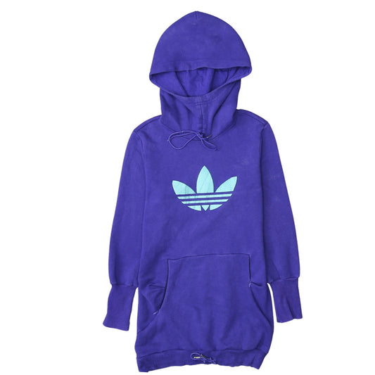 Adidas Women Purple Pullover Hoodie Dress Size 14 Logo Tunic