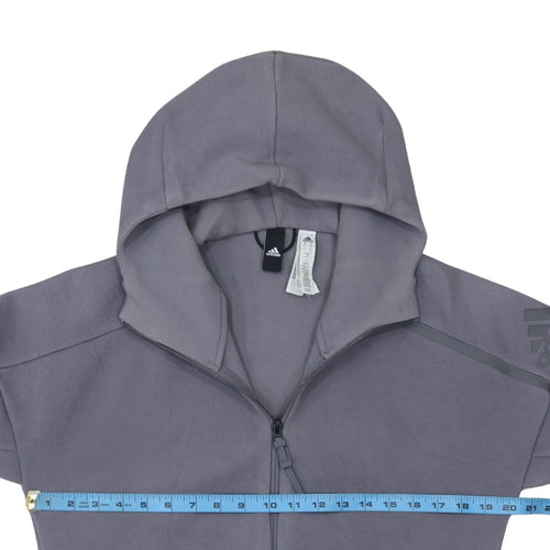 Adidas Men's Grey Full Zip Hoodie Size S Regular Fit Sportswear