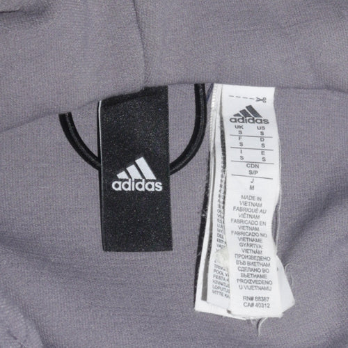 Adidas Men's Grey Full Zip Hoodie Size S Regular Fit Sportswear