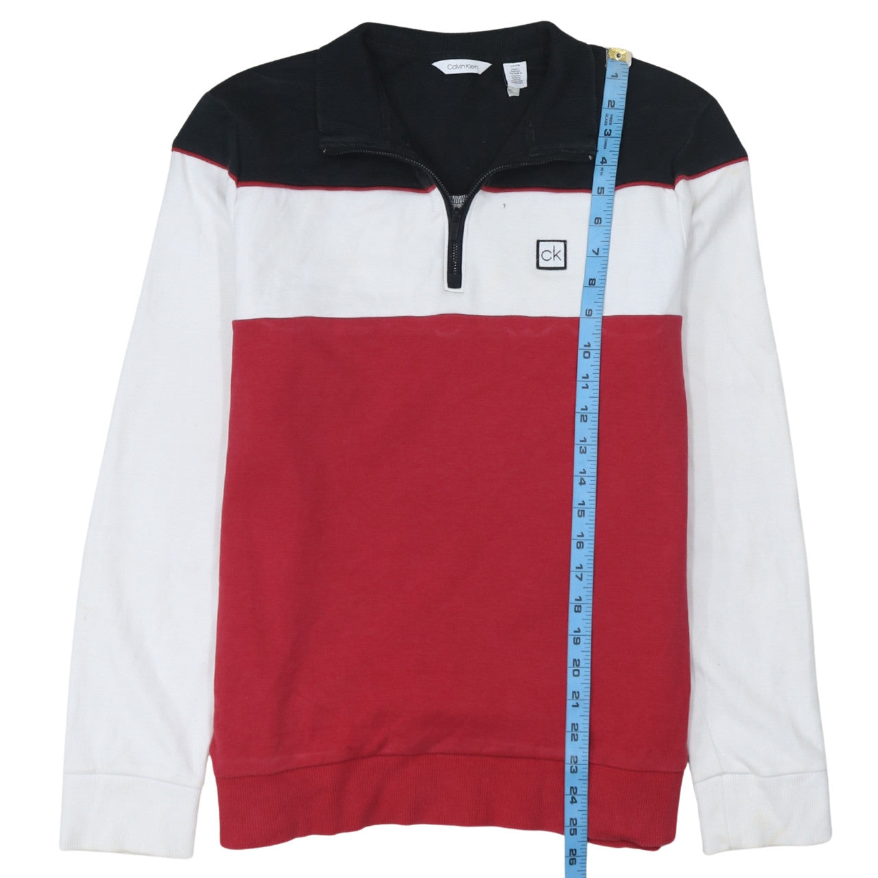 Calvin Klein Men's Multicoloured 1/4 Zip Logo Sweatshirt M