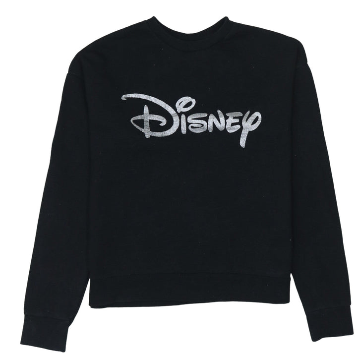 Disney Primark Cares Black Glitter Logo Sweatshirt XS Women