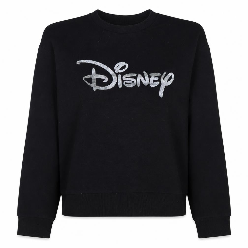 Disney Primark Cares Black Glitter Logo Sweatshirt XS Women