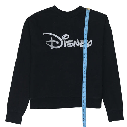 Disney Primark Cares Black Glitter Logo Sweatshirt XS Women
