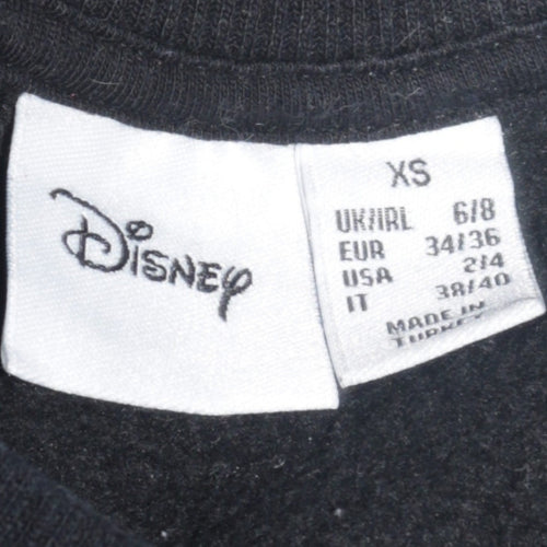 Disney Primark Cares Black Glitter Logo Sweatshirt XS Women
