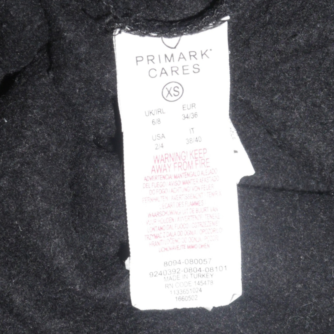 Disney Primark Cares Black Glitter Logo Sweatshirt XS Women