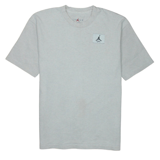Jordan Men's White Cotton Crew Neck Sports Logo T-Shirt L