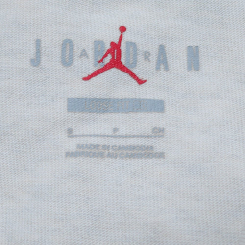 Jordan Men's White Cotton Crew Neck Sports Logo T-Shirt L