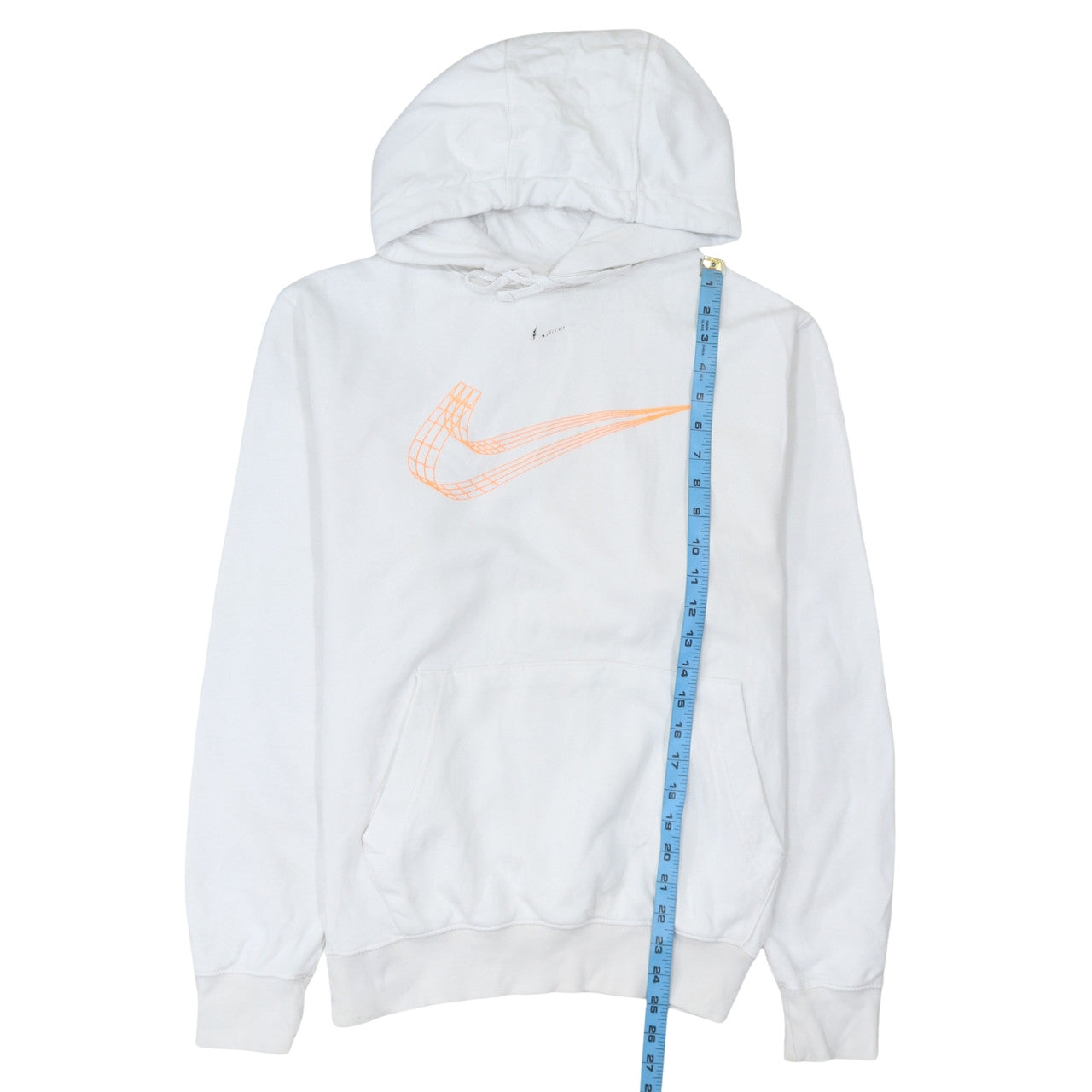 Nike Men’s White Pullover Hoodie Small Graphic Logo Fleece