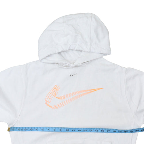 Nike Men’s White Pullover Hoodie Small Graphic Logo Fleece