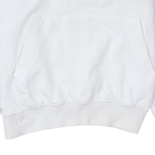 Nike Men’s White Pullover Hoodie Small Graphic Logo Fleece