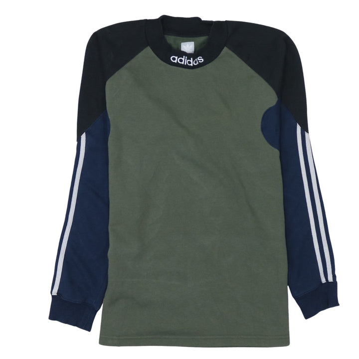Adidas Men’s Green Crew Neck Logo Sweatshirt Size S Regular Fit