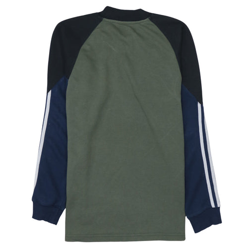 Adidas Men’s Green Crew Neck Logo Sweatshirt Size S Regular Fit