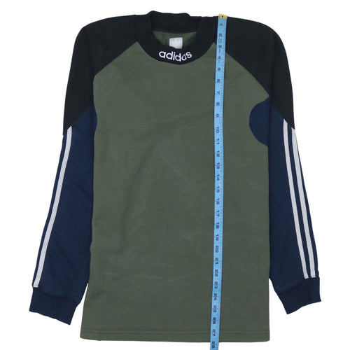 Adidas Men’s Green Crew Neck Logo Sweatshirt Size S Regular Fit
