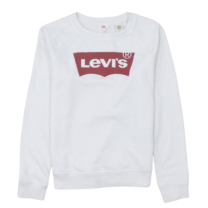 Levi's Men's White Logo Crew Neck Sweatshirt Size S Pullover
