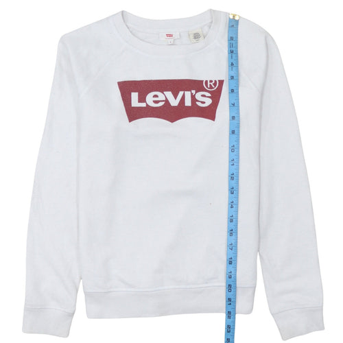 Levi's Men's White Logo Crew Neck Sweatshirt Size S Pullover