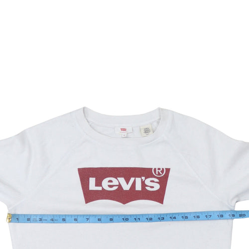 Levi's Men's White Logo Crew Neck Sweatshirt Size S Pullover