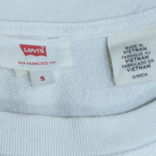 Levi's Men's White Logo Crew Neck Sweatshirt Size S Pullover